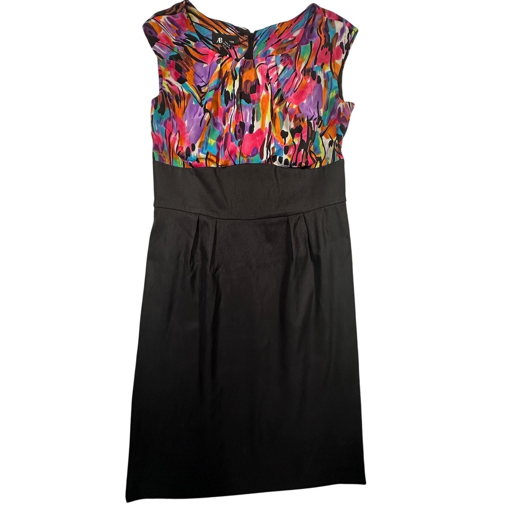 Y2K AB Studio Sheath Dress Colorful Top Sleeveless Career Party Women's‎ Size 6